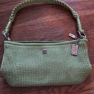 Lina Olive Knit Shoulder Bag